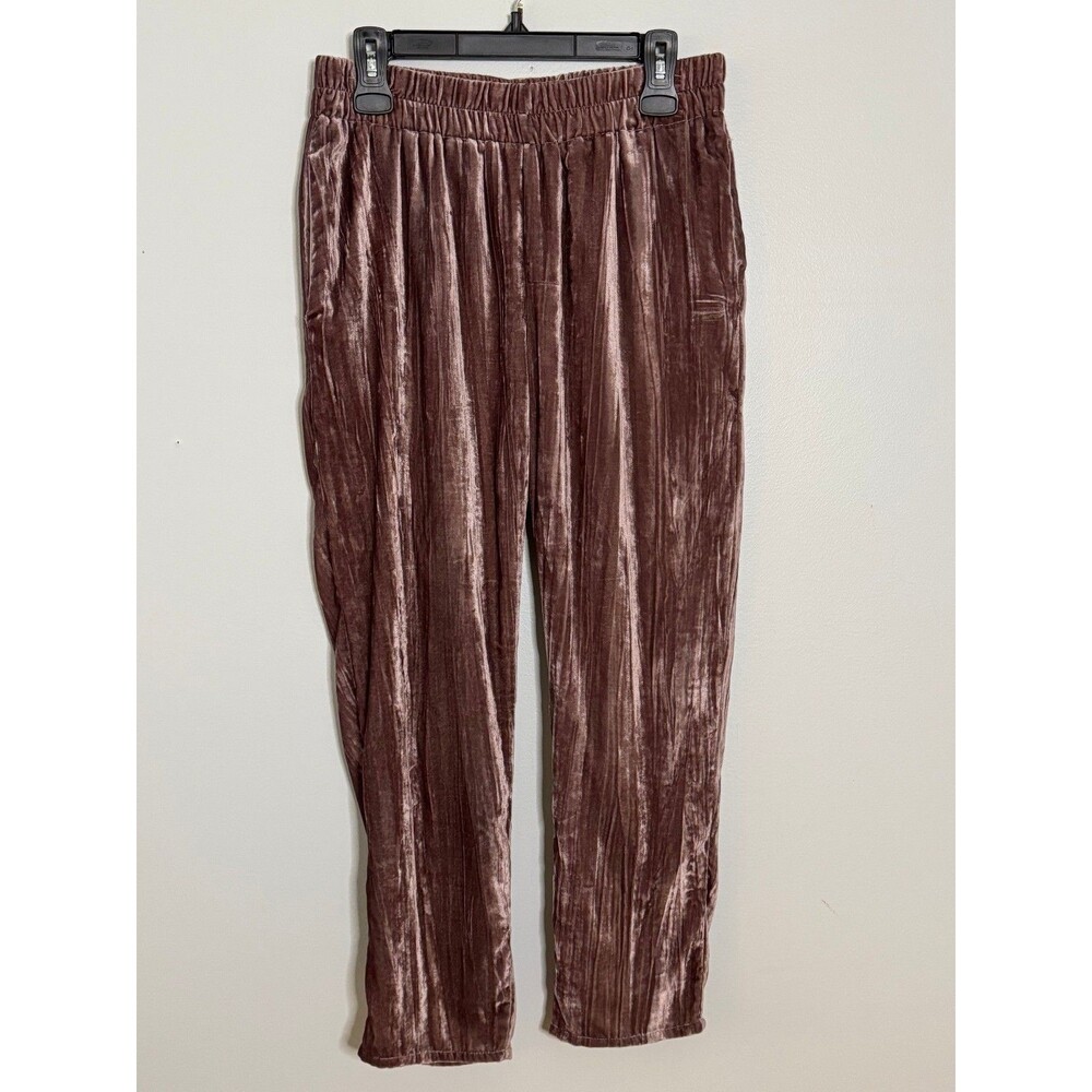 Anthropologie Tina Jo Pink Crushed Velvet Ankle Pants Size Small‎ Bohemian